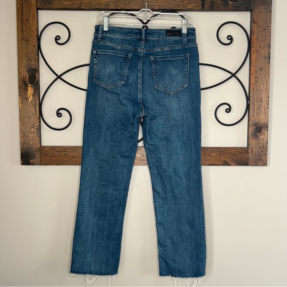 Kenneth Cole NY Ankle Exposed Button Fly Raw Hem Straight Leg Stretch Jeans SZ 6 - Picture 6 of 14
